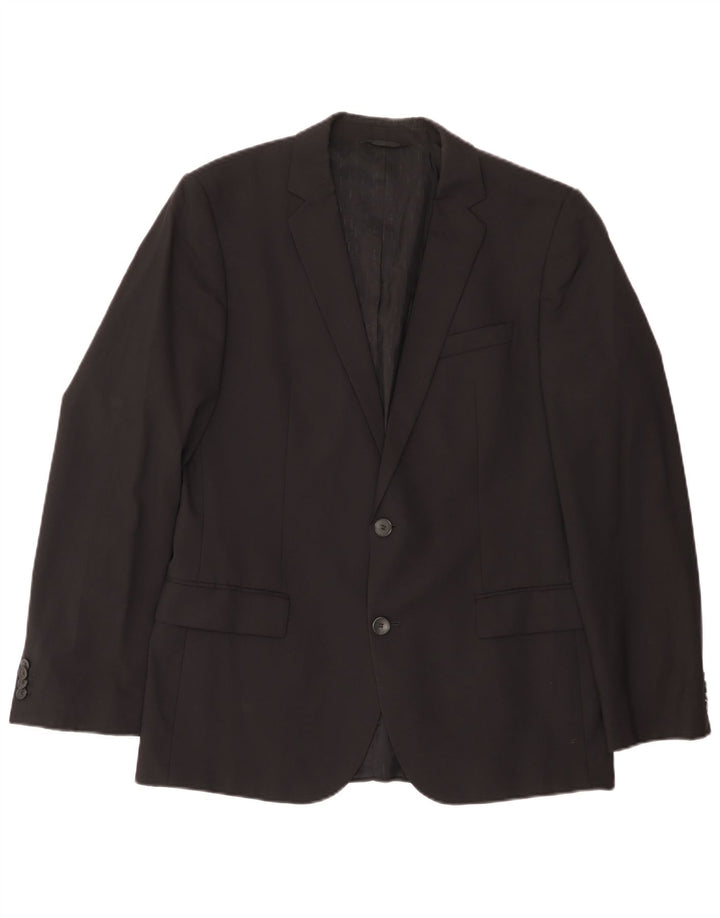 Hugo Boss Herre 2-knaps blazerjakke EU 50 Stor sort uld