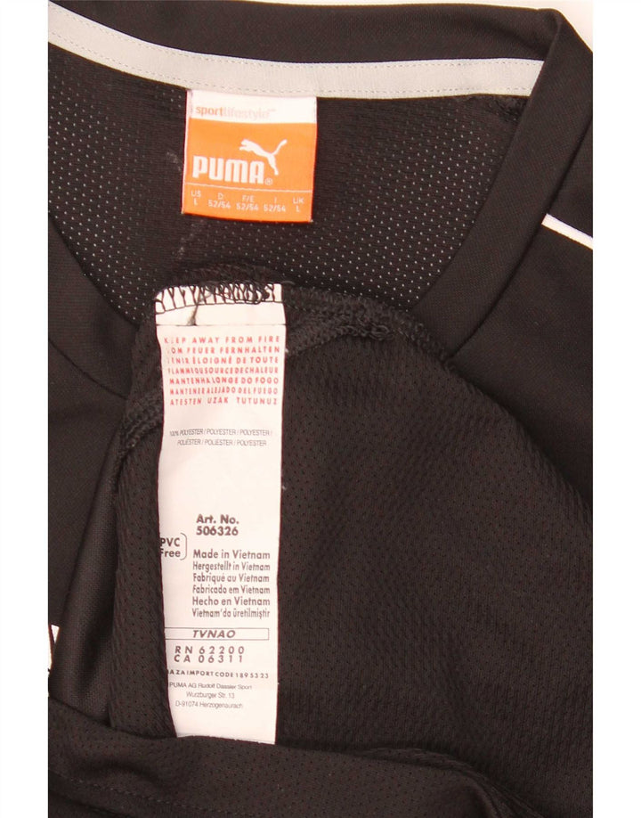Puma Herre Grafisk T-Shirt Top Stor Sort Polyester