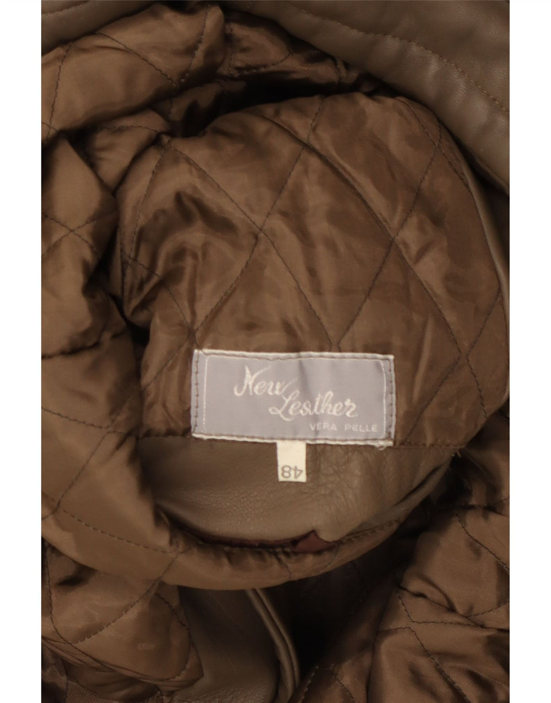 VINTAGE Læderjakke til mænd IT 48 Medium Brun Læder