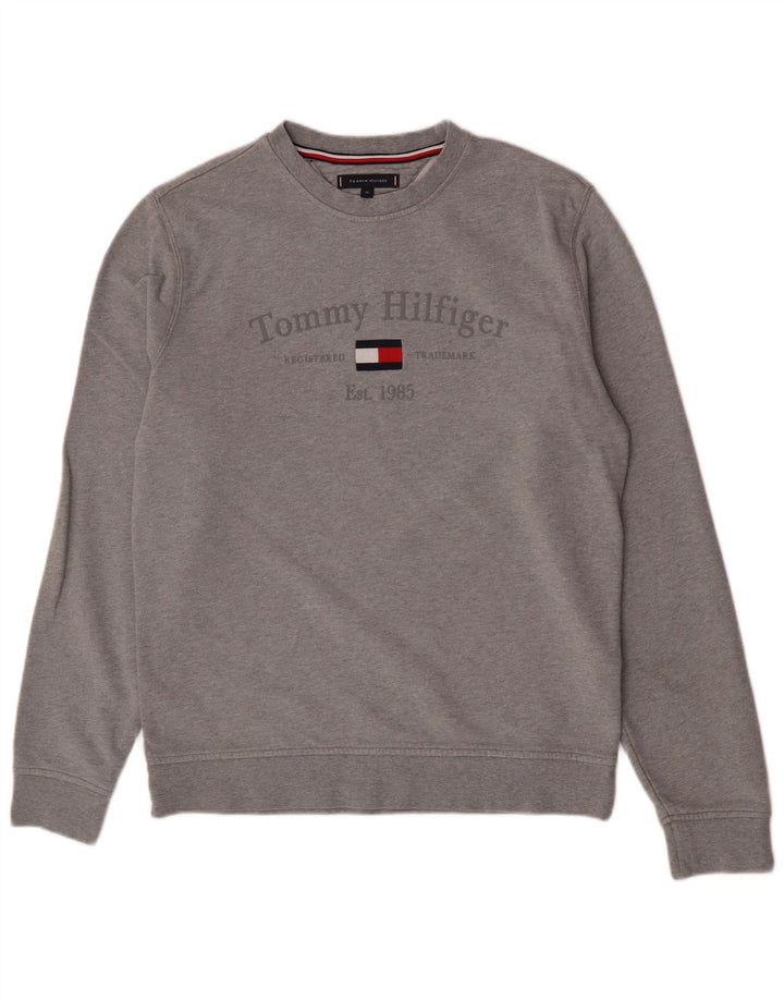 Tommy Hilfiger Herre Grafisk Sweatshirt Jumper XL Grå Bomuld