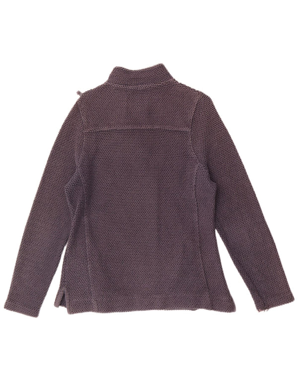 Weird Fish Dame Zip Neck Sweatshirt Jumper UK 12 Medium Navy Blue Bomuld