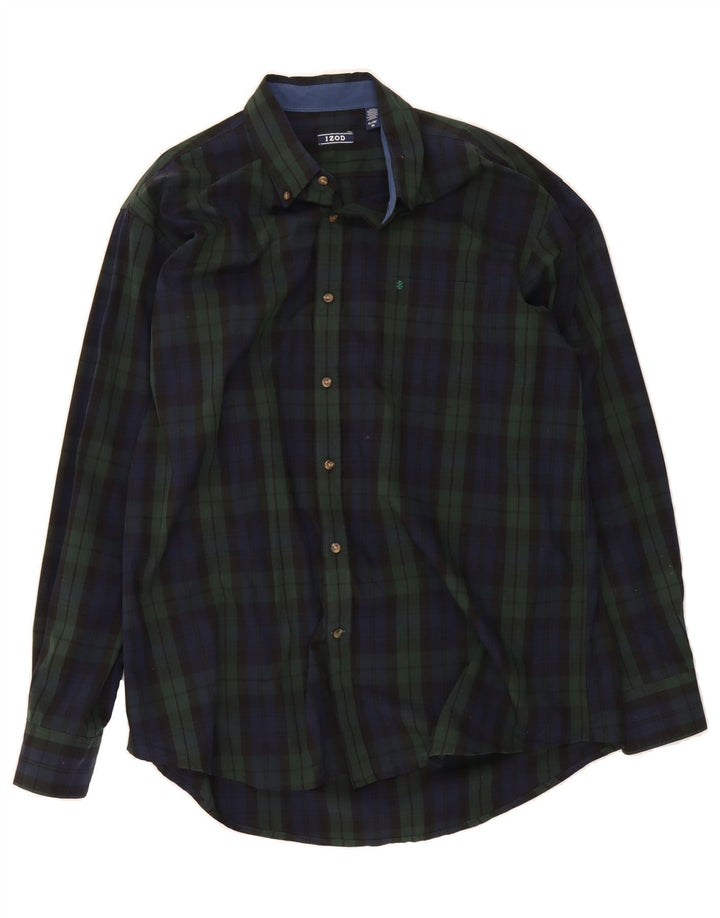 IZOD Mens Flannel Shirt XL Green Check Cotton Vintage Izod and Second-Hand Izod from Messina Hembry 