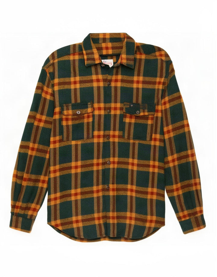 Roy Rogers Herre Overshirt Flanellskjorte Stor Grøn Ternet
