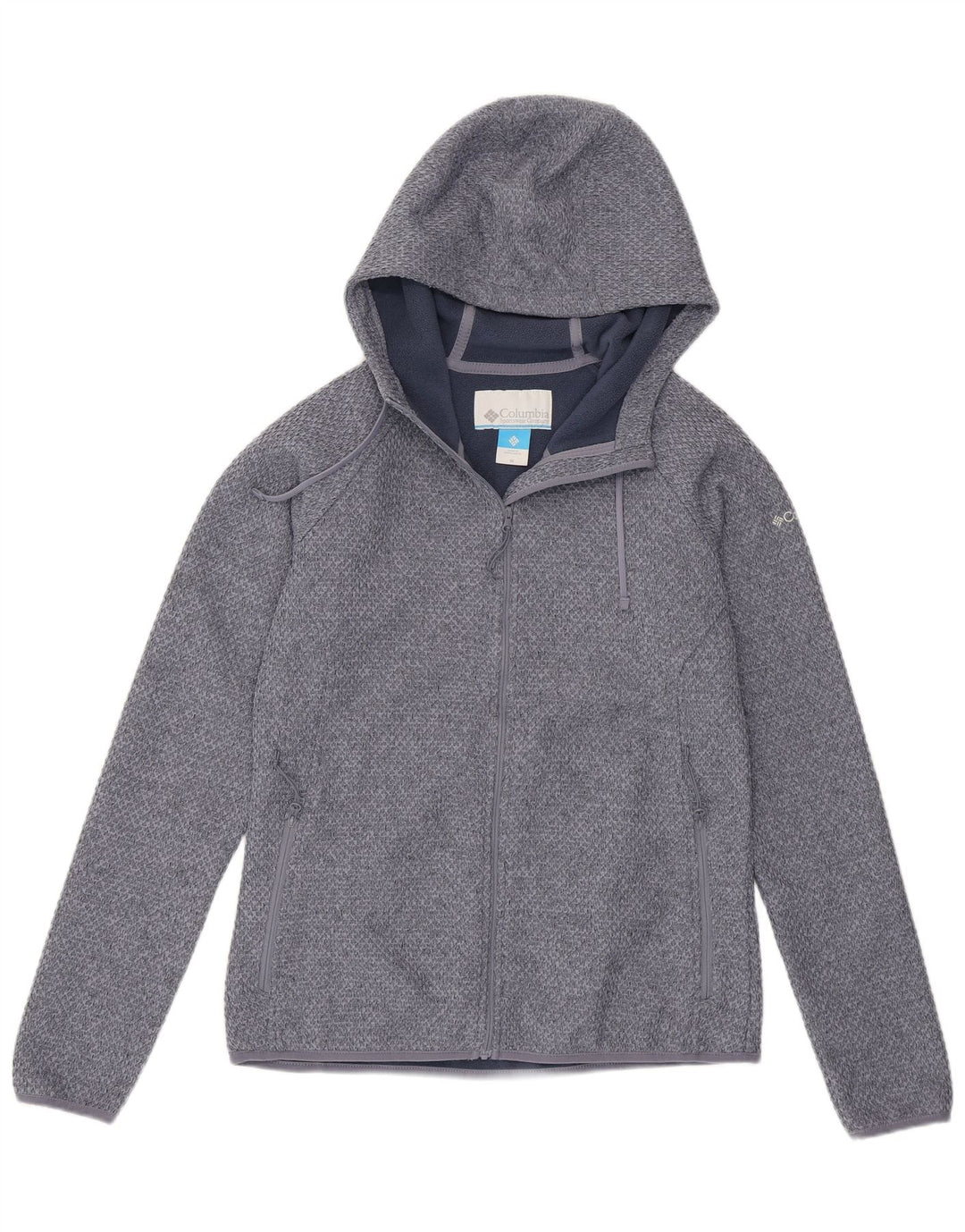 Columbia Sweater med lynlås til kvinder UK 14 Medium Blue Polyester