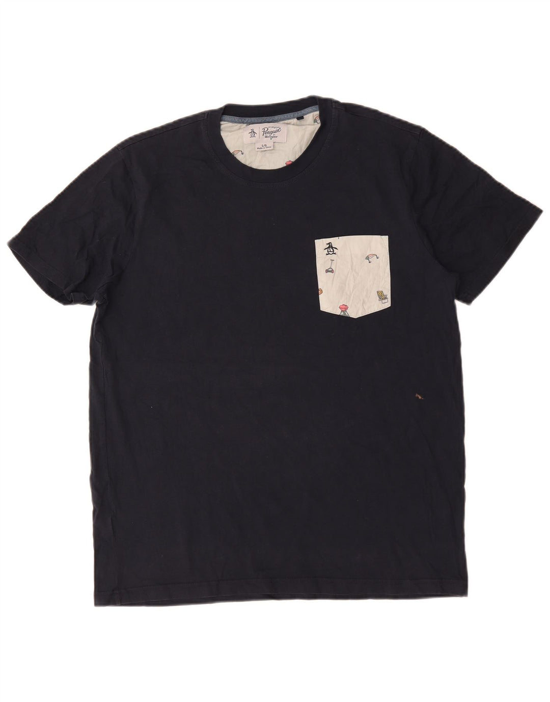 Penguin Herre T-Shirt Top Stor Marineblå Bomuld