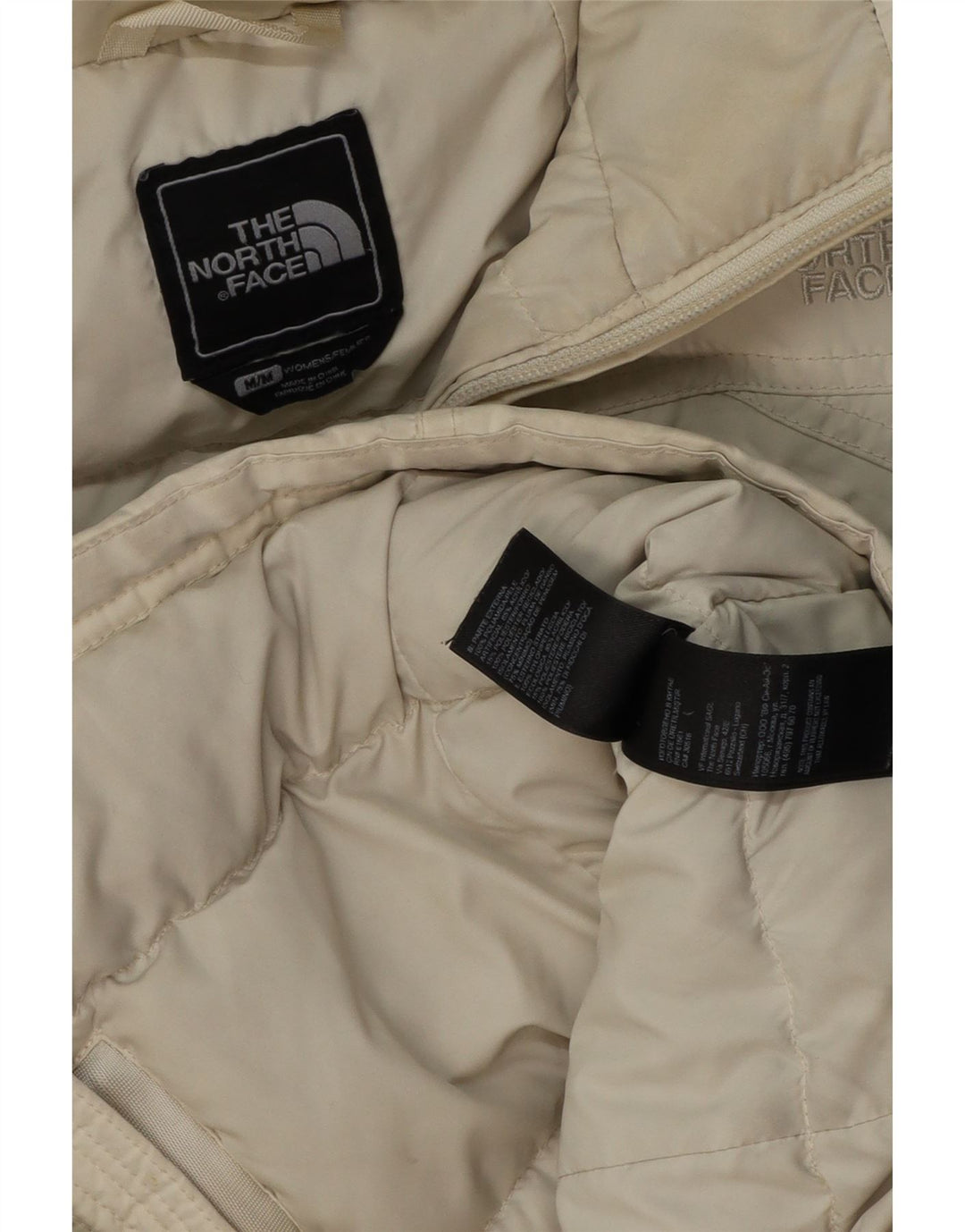 THE NORTH FACE Polstret hættejakke til kvinder UK 14 Medium Off White
