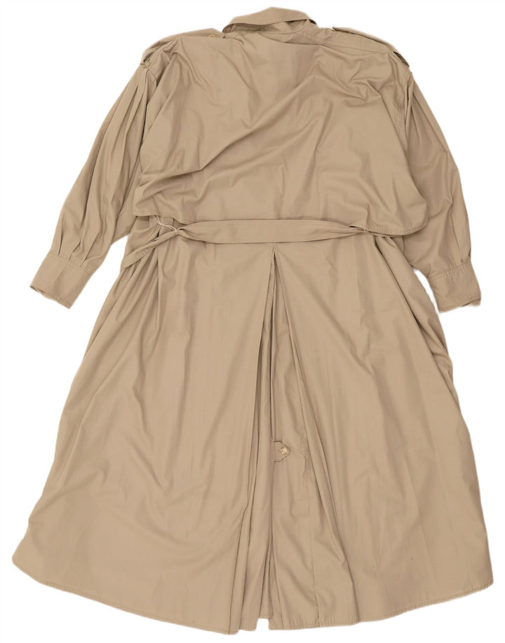 Vintage Trench Coat til kvinder UK 14 Medium Beige Polyester