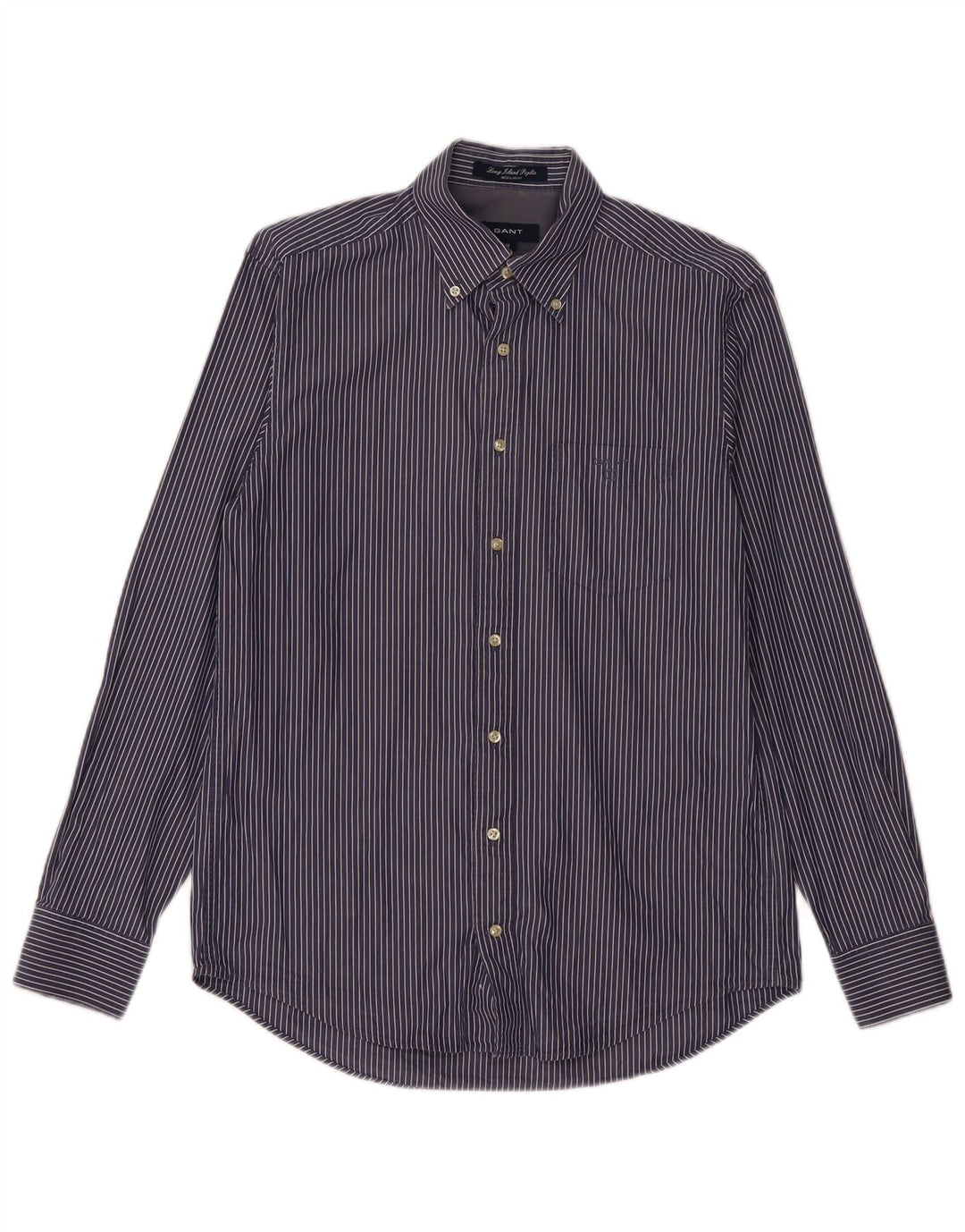 GANT Herre Regular Fit skjorte Medium marineblå nålestribet bomuld