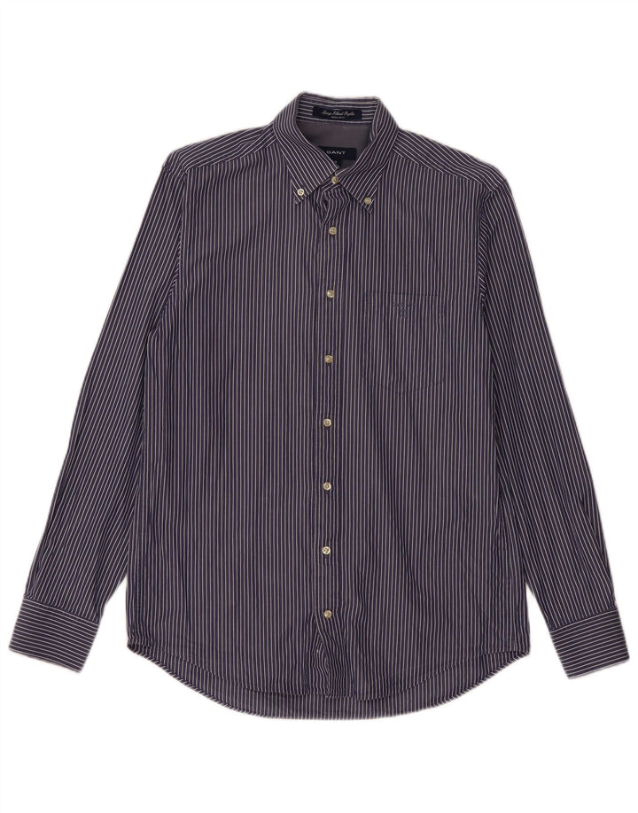 GANT Herre Regular Fit skjorte Medium marineblå nålestribet bomuld