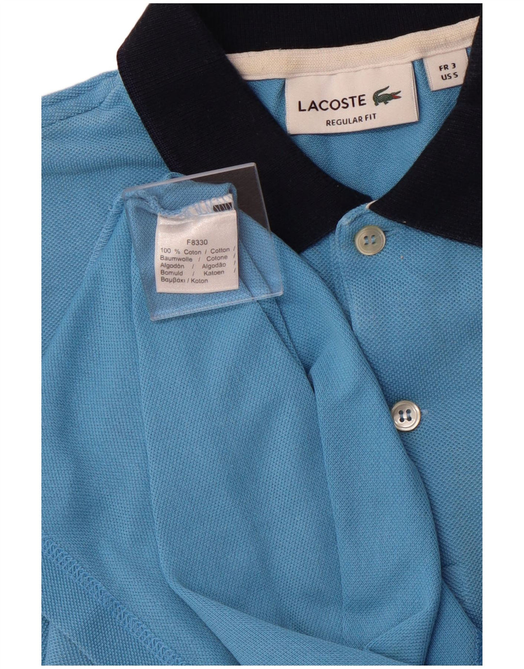 LACOSTE Herre Regular Fit Polo Shirt Størrelse 3 Lille Blå Bomuld