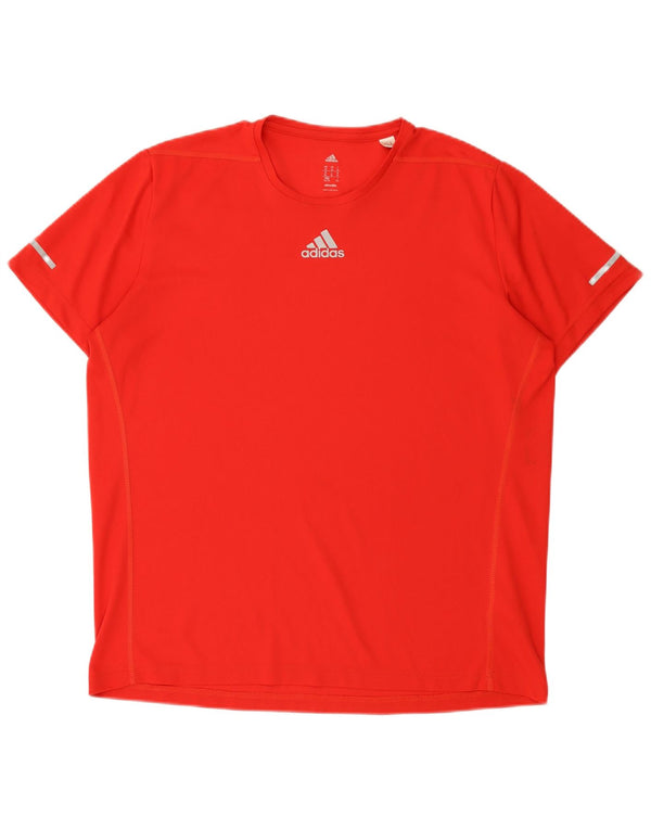 Adidas Herre Climalite T-Shirt Top XL Rød Polyester