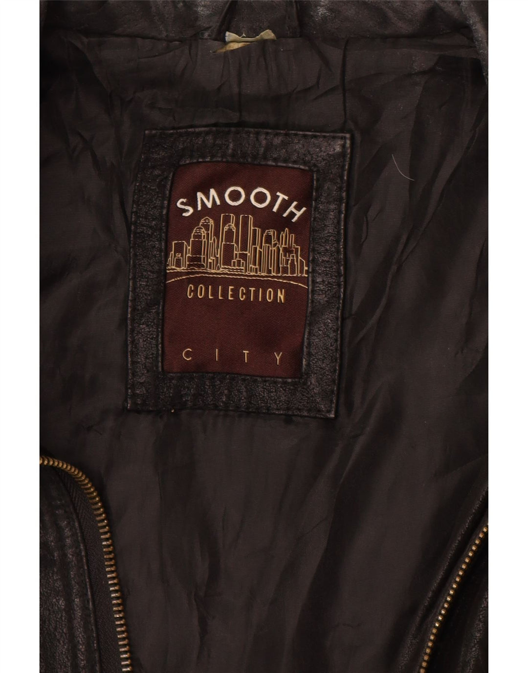 VINTAGE Herre læderjakke UK 40 Large Black Colourblock Læder