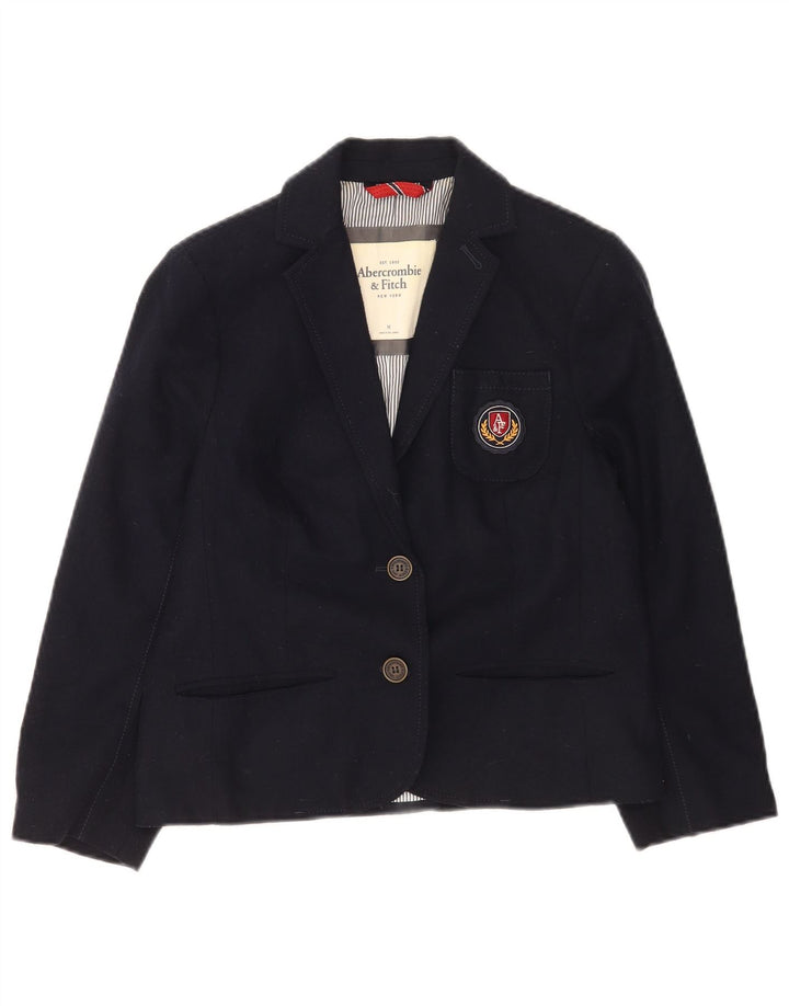 Abercrombie & Fitch Dame 2 Button Blazer Jacket UK 12 Medium Navy Blue