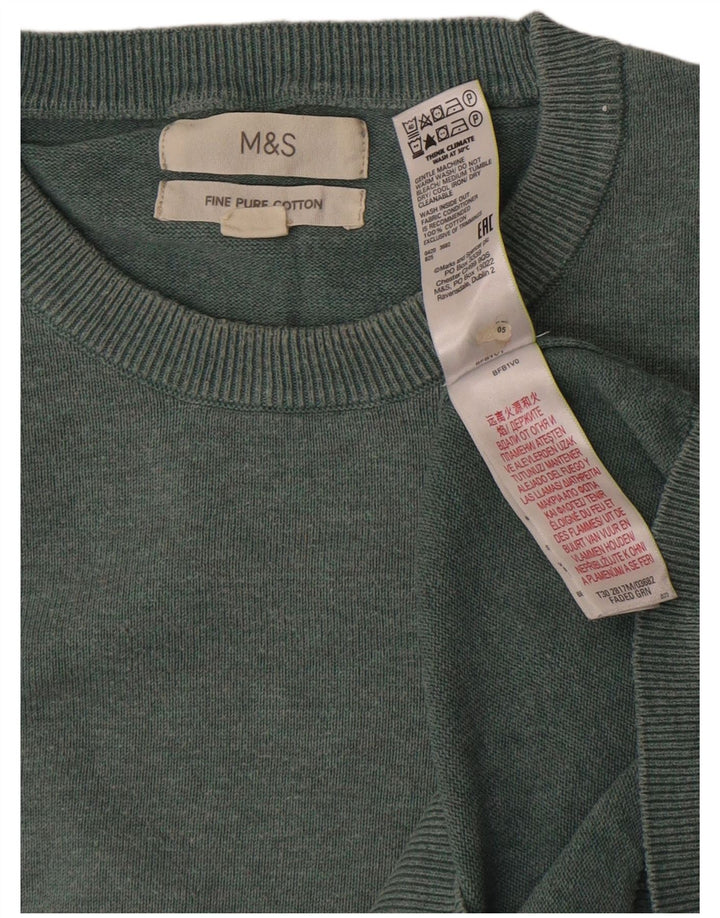 Marks & Spencer Herre sweater med rund hals, stor grøn bomuld