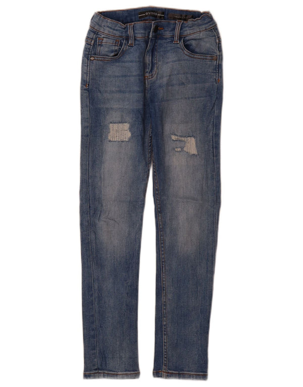 Guess Girls Distressed Skinny Jeans 7-8 år W22 L25 Blå