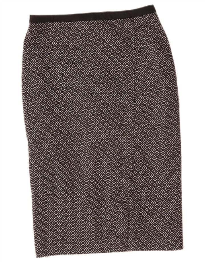 Oasis Dame Midi Nederdel UK 10 Small W29 Sort Geometrisk