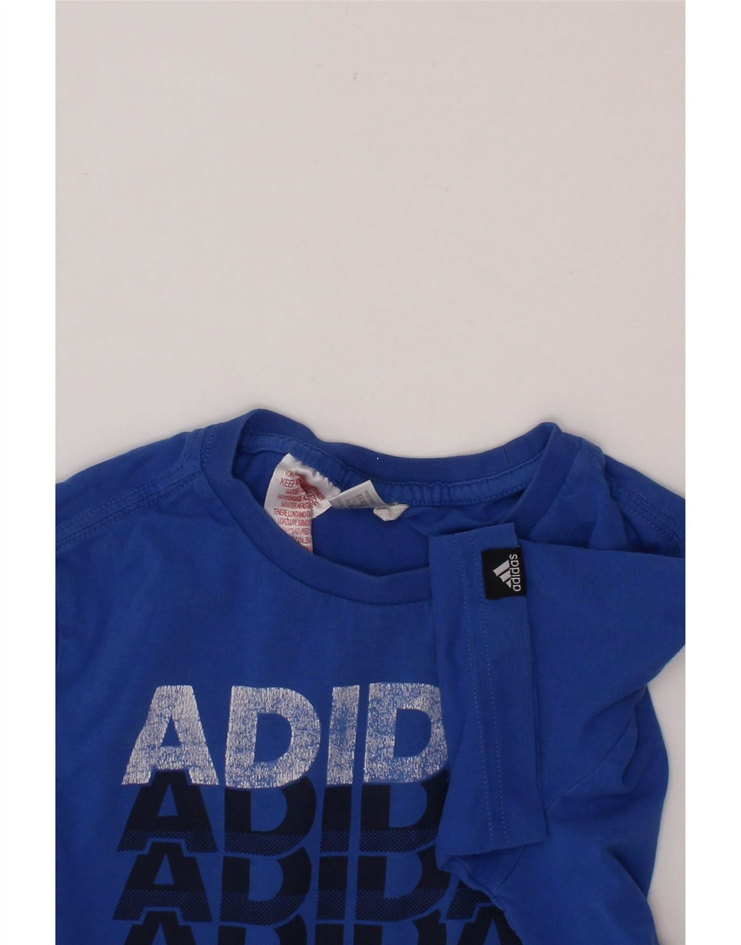 ADIDAS Boys Graphic T-Shirt Top 9-10 Years Blue Vintage Adidas and Second-Hand Adidas from Messina Hembry 