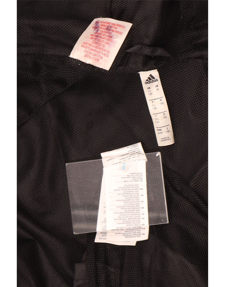 Adidas Regnjakke med hætte til drenge 11-12 år Sort nylon