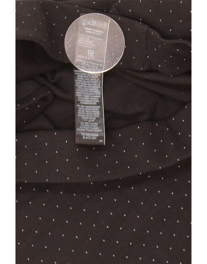 Marks & Spencer Pencil Nederdel til kvinder UK 12 Medium W30 Sort plettet viskose
