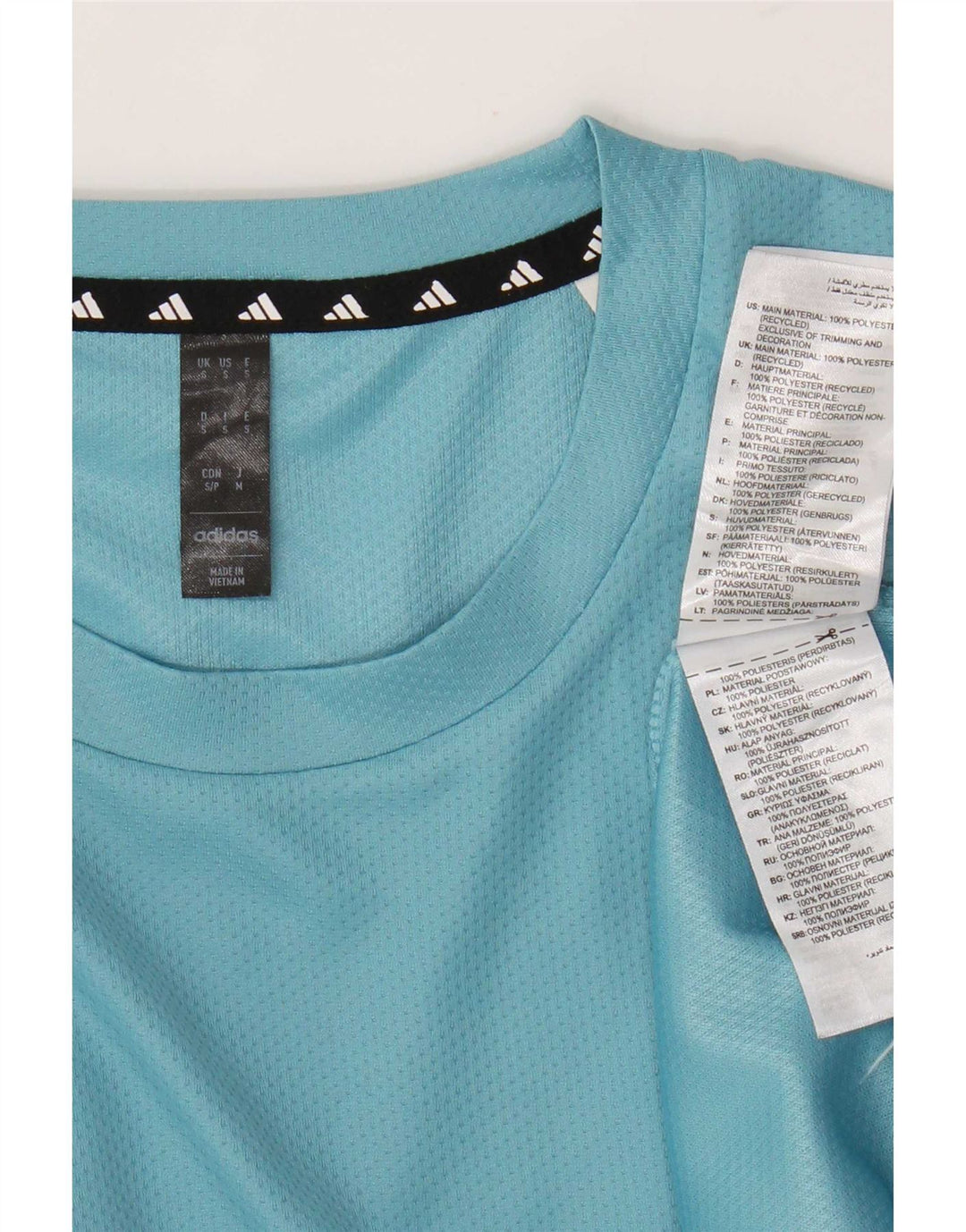 Adidas T-shirt top lille blå polyester til mænd