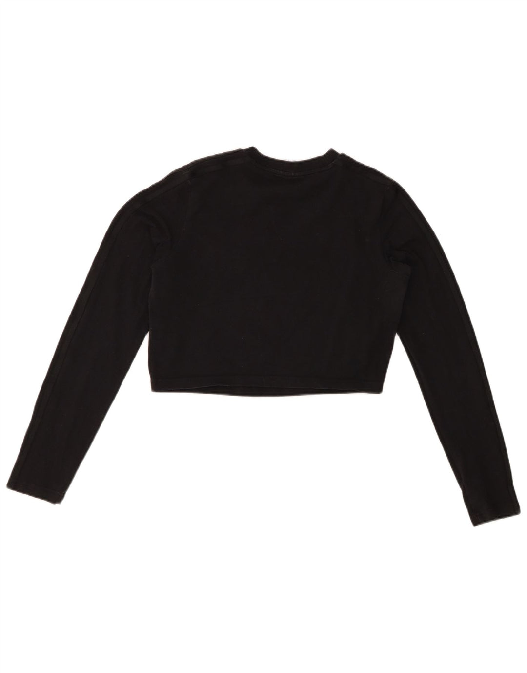ADIDAS Womens Crop Top Langærmet UK 16 Large Black Bomuld