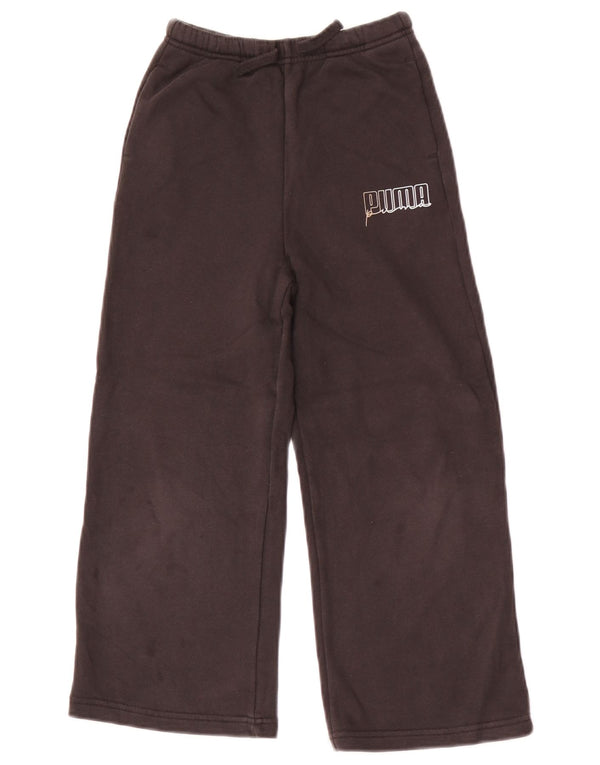Puma Girls Graphic Wide Leg Tracksuit Bukser 5-6 år Sort Bomuld