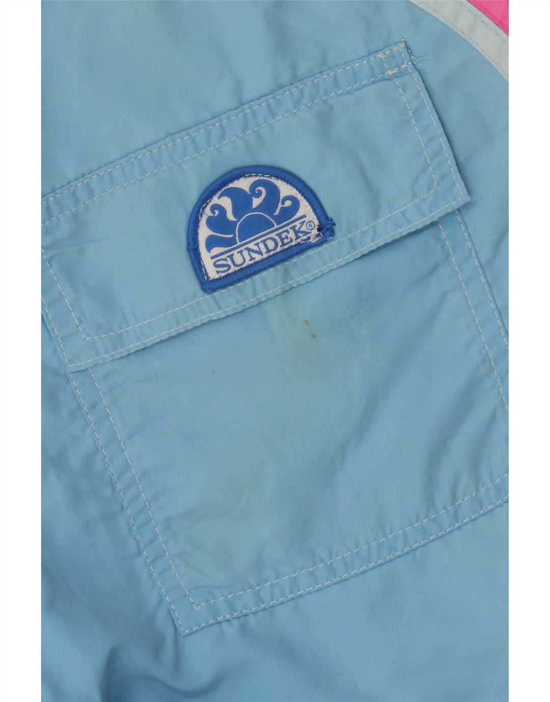 Sundek Herre badeshorts Medium blå stribet nylon