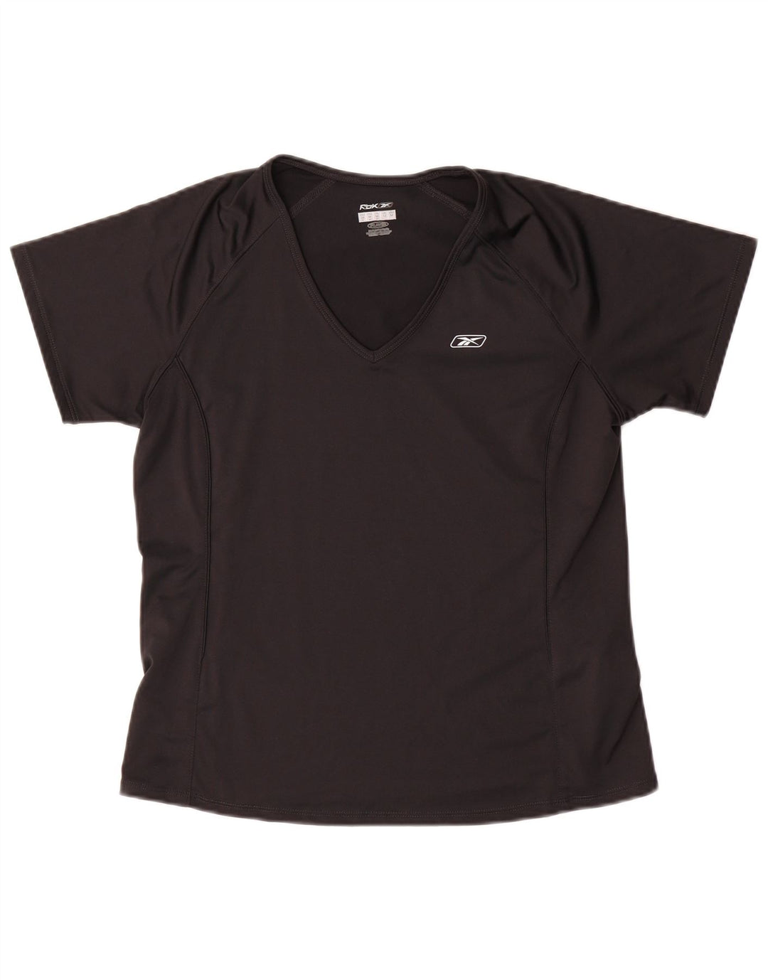 REEBOK Dame T-Shirt Top UK 12 Medium Sort Polyester