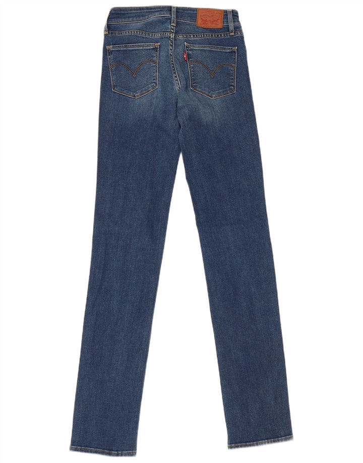 Levi's Dame 714 Straight Jeans W25 L34 Blå Bomuld