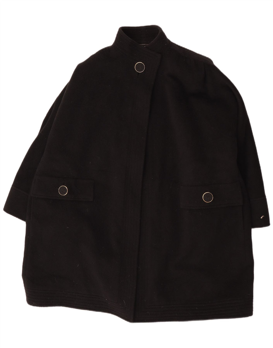 Vintage oversize overfrakke til kvinder UK 18 XL Sort alpakauld