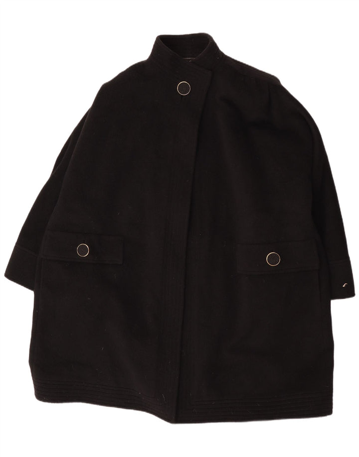 Vintage oversize overfrakke til kvinder UK 18 XL Sort alpakauld