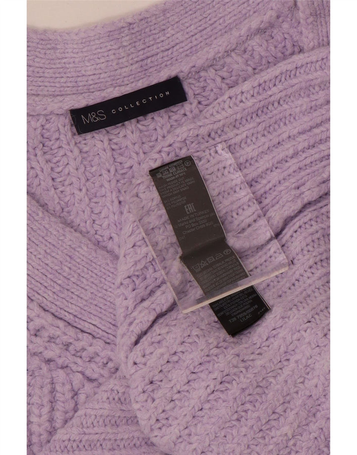 Marks & Spencer Dame Oversized V-hals sweater UK 14 Medium Lilla