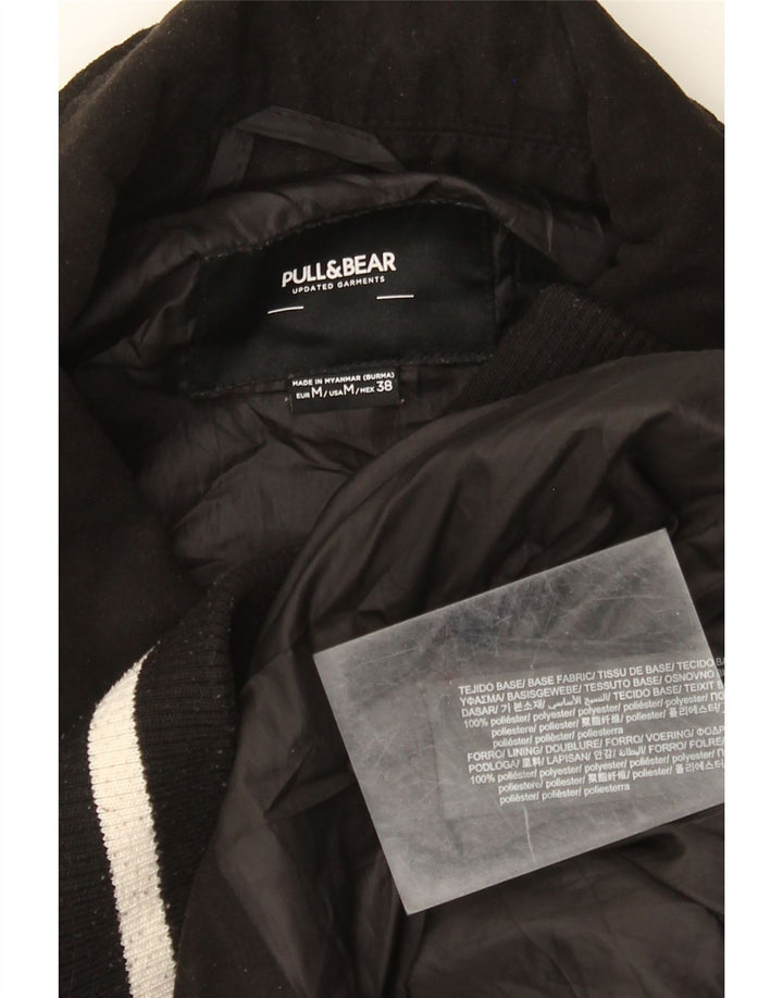 Pull & Bear Herre Paris Varsity Jacket UK 38 Medium Sort Colourblock