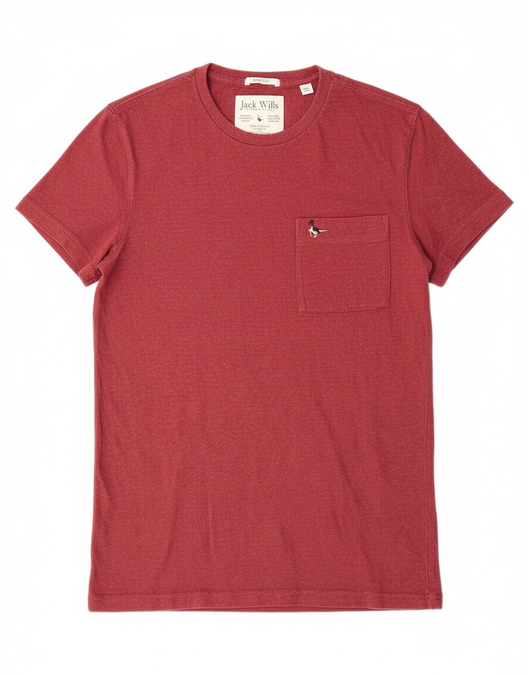 JACK WILLS Mens Slim Fit T-Shirt Top Small Maroon Cotton