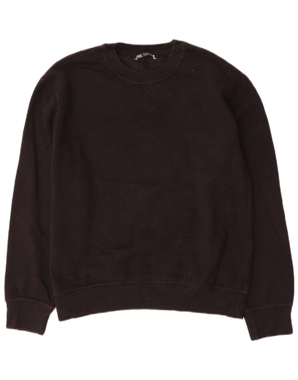 Zara Sweatshirt Jumper UK 14 Medium Sort Bomuld