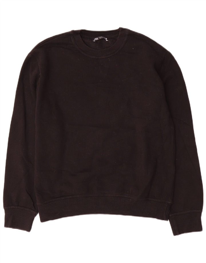 Zara Sweatshirt Jumper UK 14 Medium Sort Bomuld