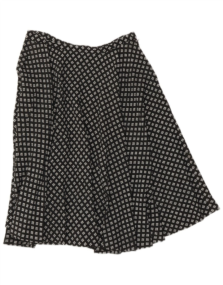 Vintage A-Line nederdel til kvinder W28 Medium Sort Geometrisk