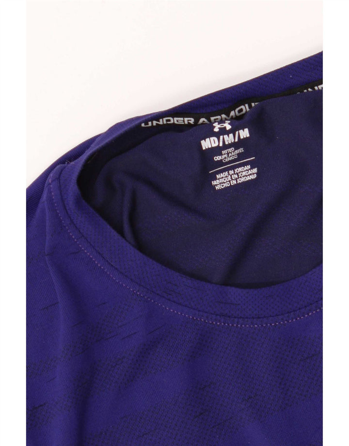 Under Armour Herre T-Shirt Top Medium Marineblå Stribet