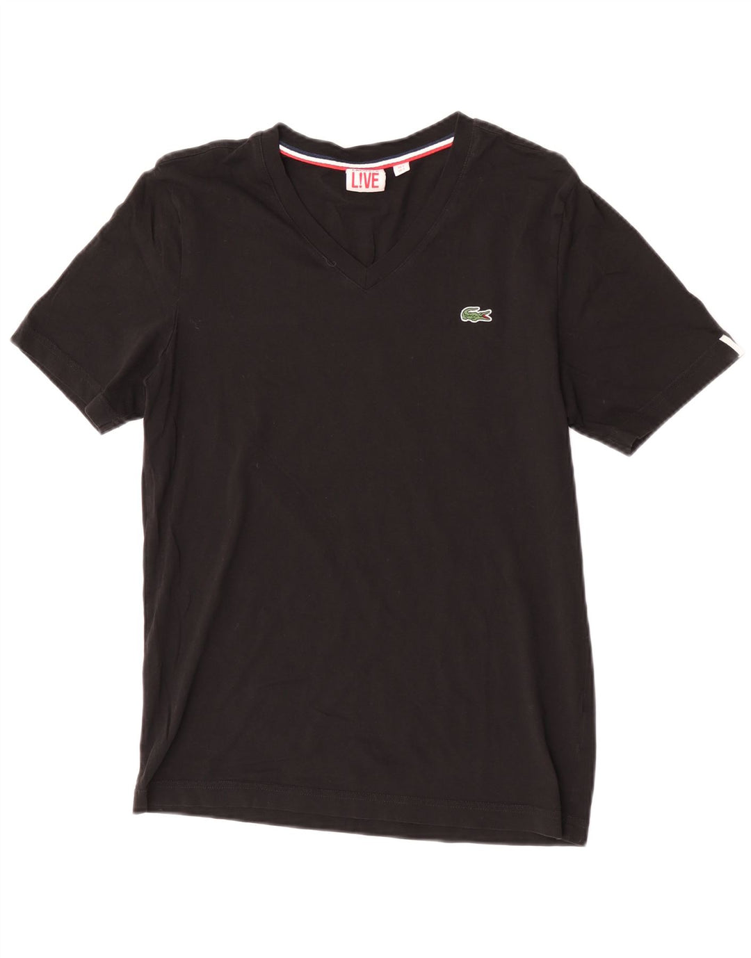 Lacoste Herre T-Shirt Top størrelse 3 Lille sort bomuld