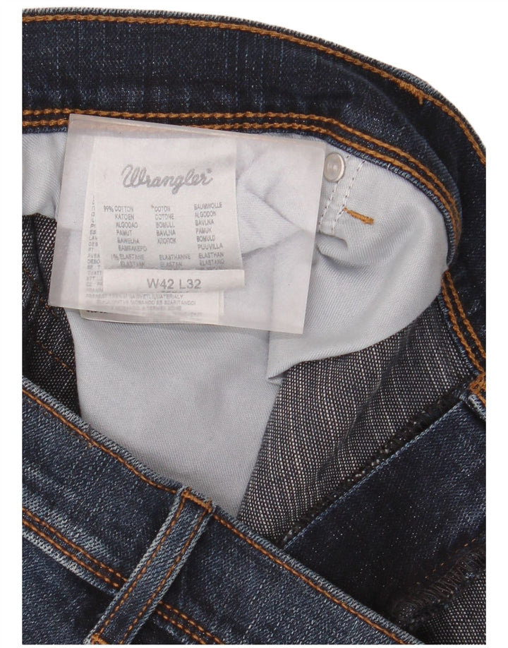 Wrangler Straight Jeans til mænd W42 L32 Marineblå Bomuld