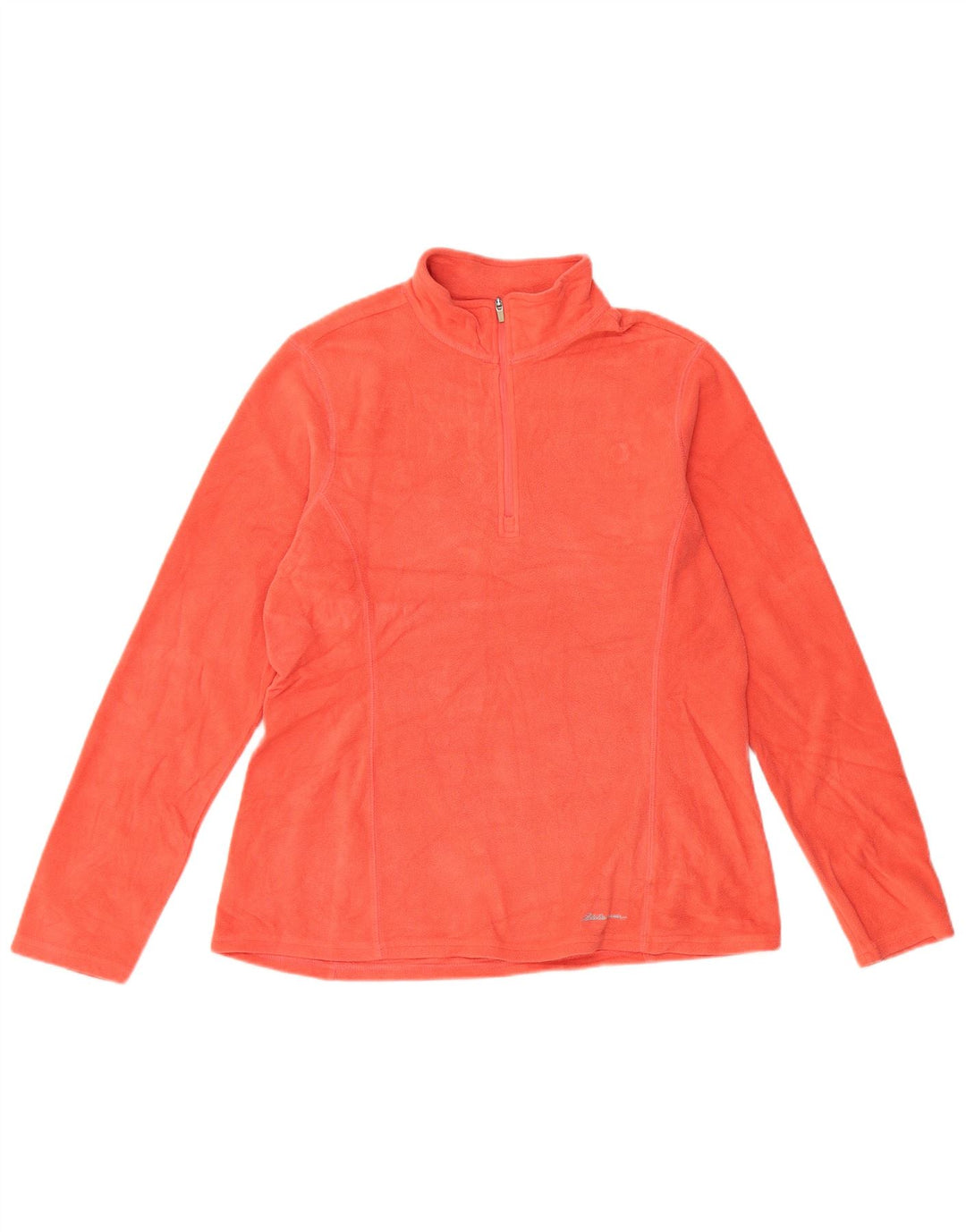 EDDIE BAUER Fleecetrøje med lynlås til kvinder UK 12 Medium Orange Polyester