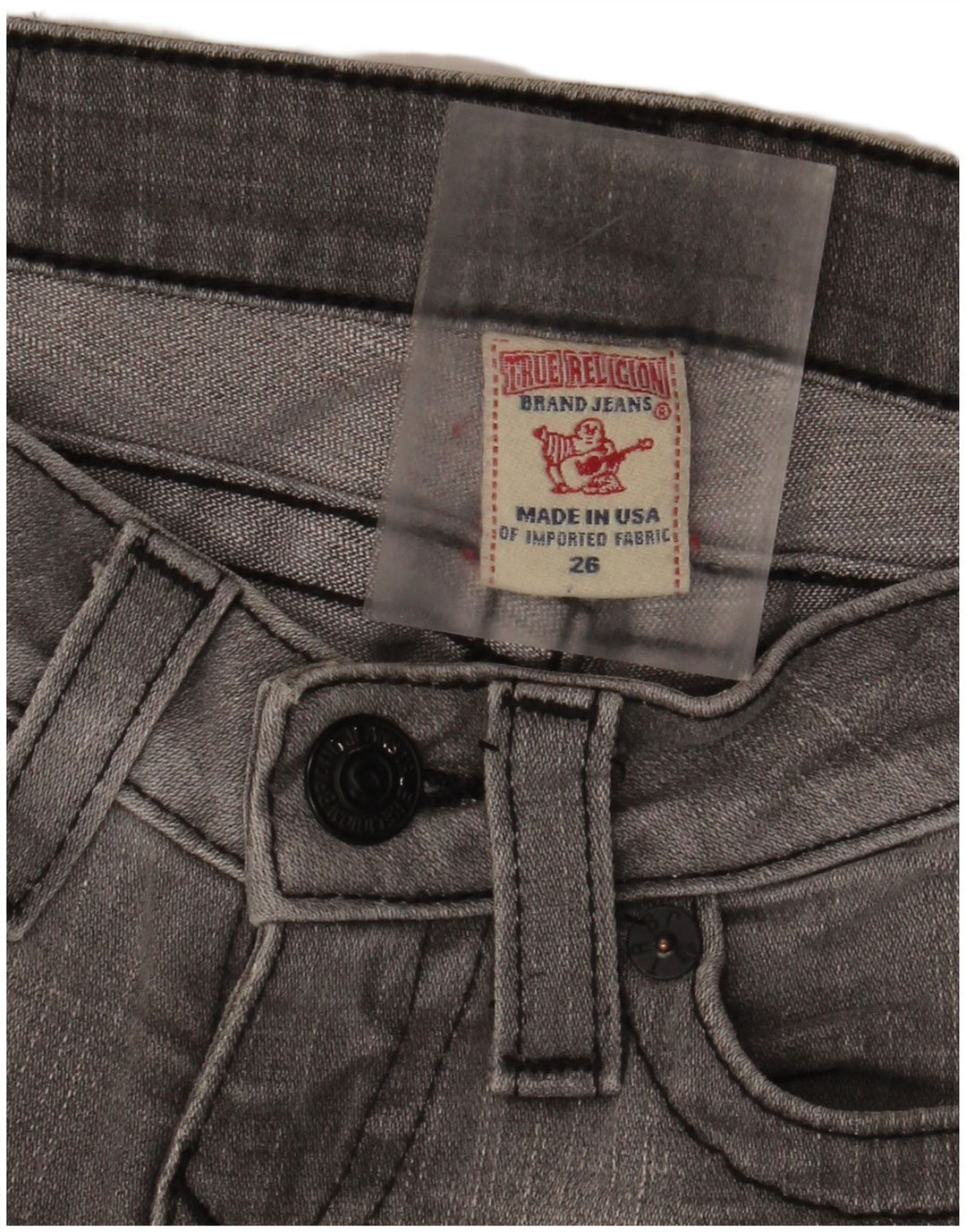 True Religion Kvinder Distressed Slim Jeans W26 L29 Grå Bomuld