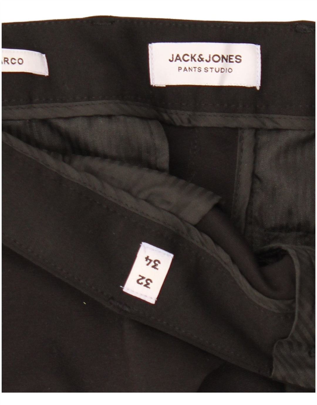 Jack & Jones Herre Marco Slim Chino Bukser W32 L34 Sort Polyester