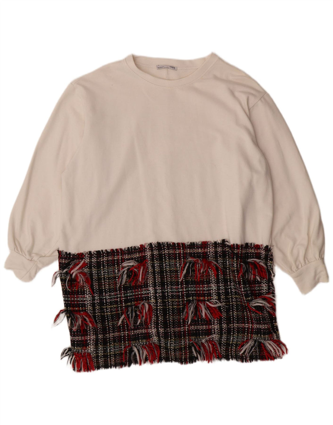 ZARA Oversized Sweatshirt Jumper UK 14 Medium White Colourblock
