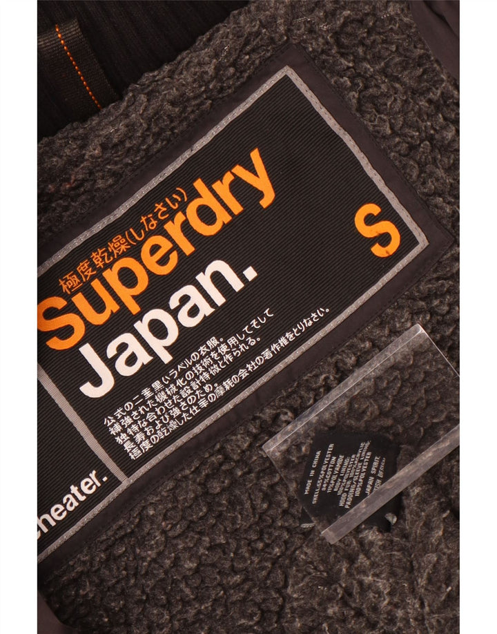 Superdry vindjakke med hætte til kvinder UK 10 Lille sort polyester