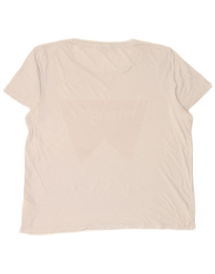 WRANGLER Kvinder Oversized grafisk T-shirt Top UK 18 XL Hvid Bomuld