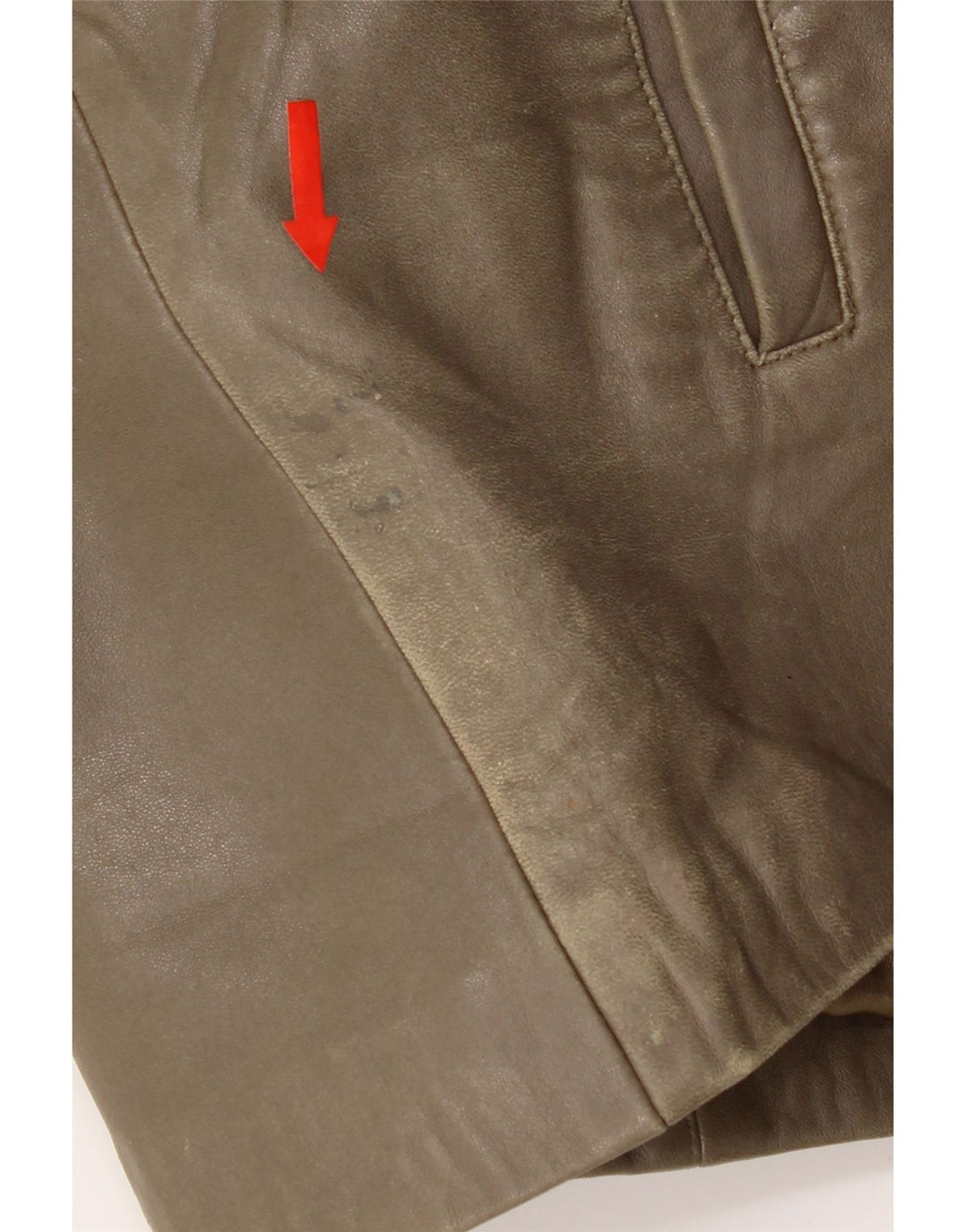 Vintage læderjakke til kvinder IT 44 Medium Khaki Læder