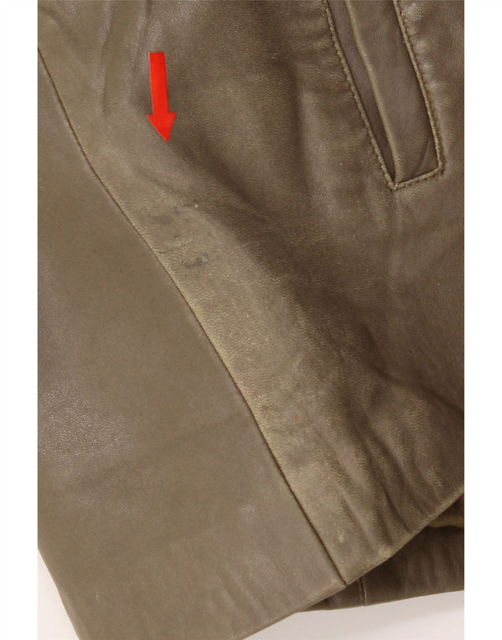 Vintage læderjakke til kvinder IT 44 Medium Khaki Læder