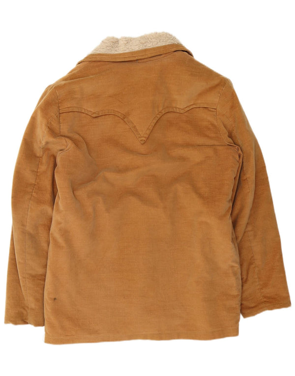 Vintage Sherpa-jakke til mænd UK 40 Stor brun farveblok