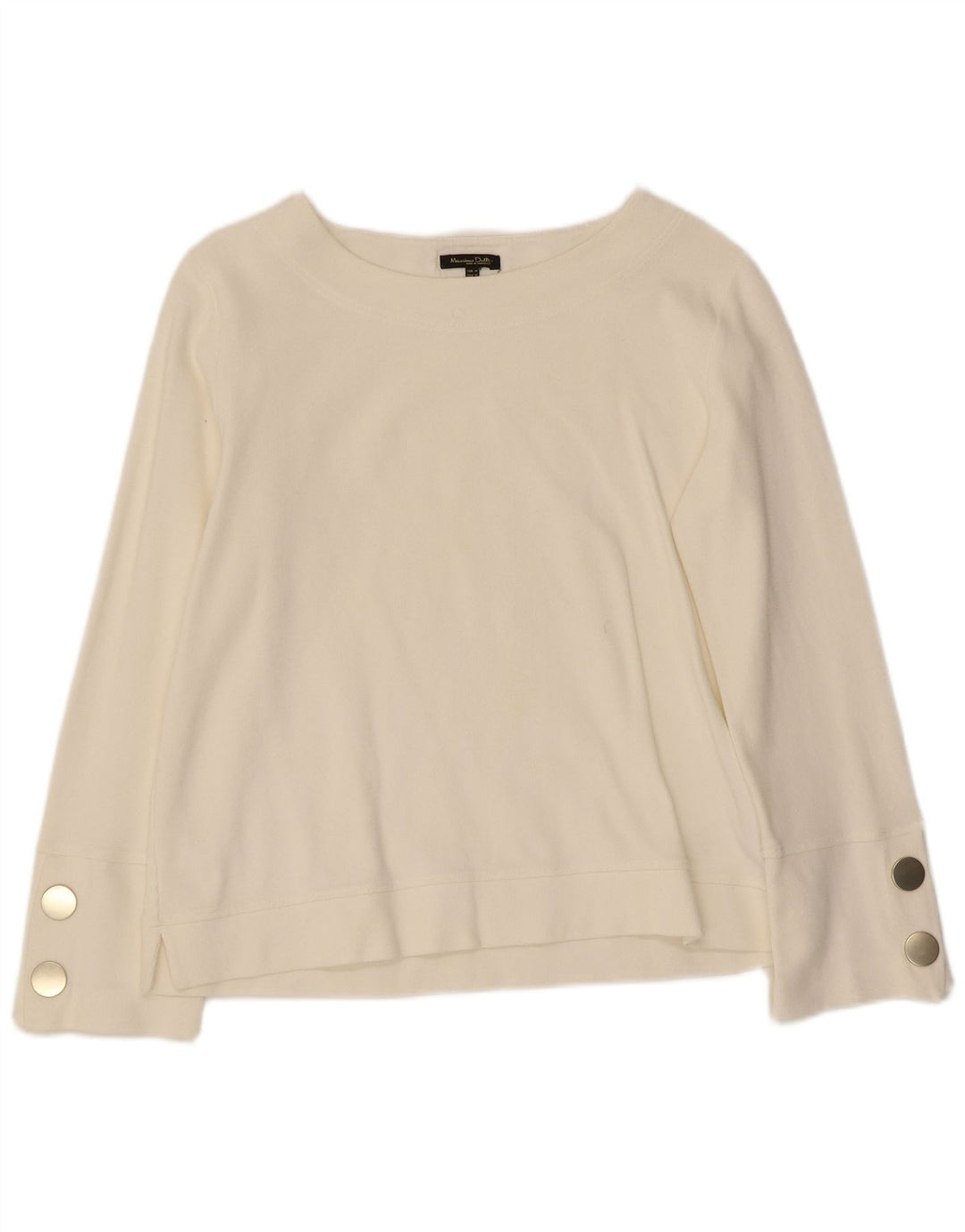MASSIMO DUTTI Womens Sweatshirt Jumper UK 14 Medium Off White Cotton